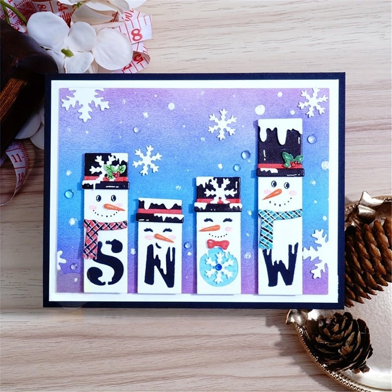 Feemkota Snowman Die Cuts for Card Making Christmas Stamps Cutting Dies for DIY Paper Scrapbooking Crafts Embossing Decorations - Image 3